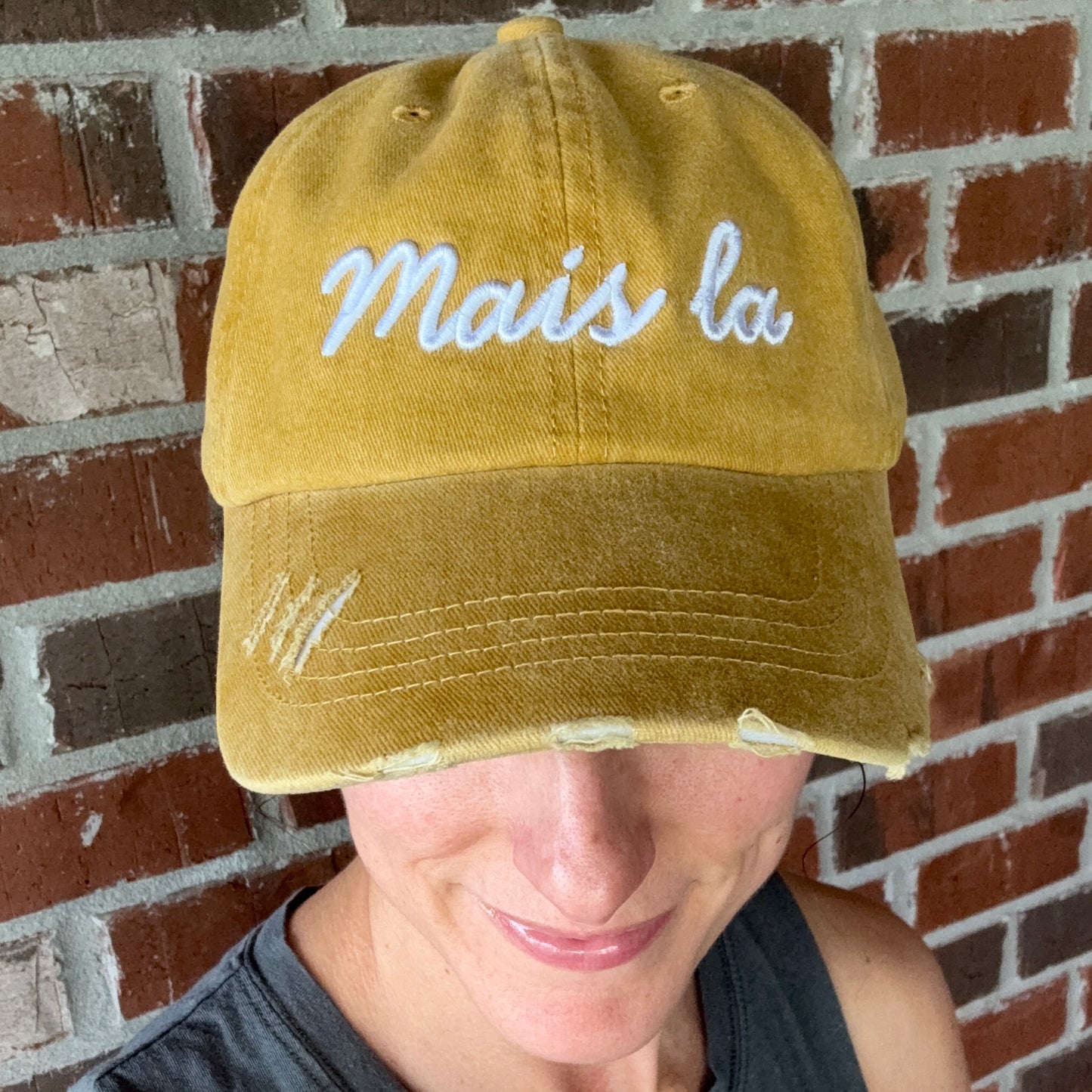 *PRE-ORDER* "Mais La" Distressed Cap
