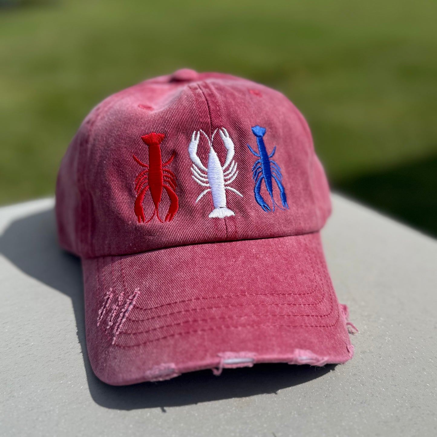 *PRE-ORDER* "USA Crawfish" Distressed Cap