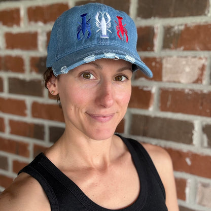 *PRE-ORDER* "USA Crawfish" Distressed Cap