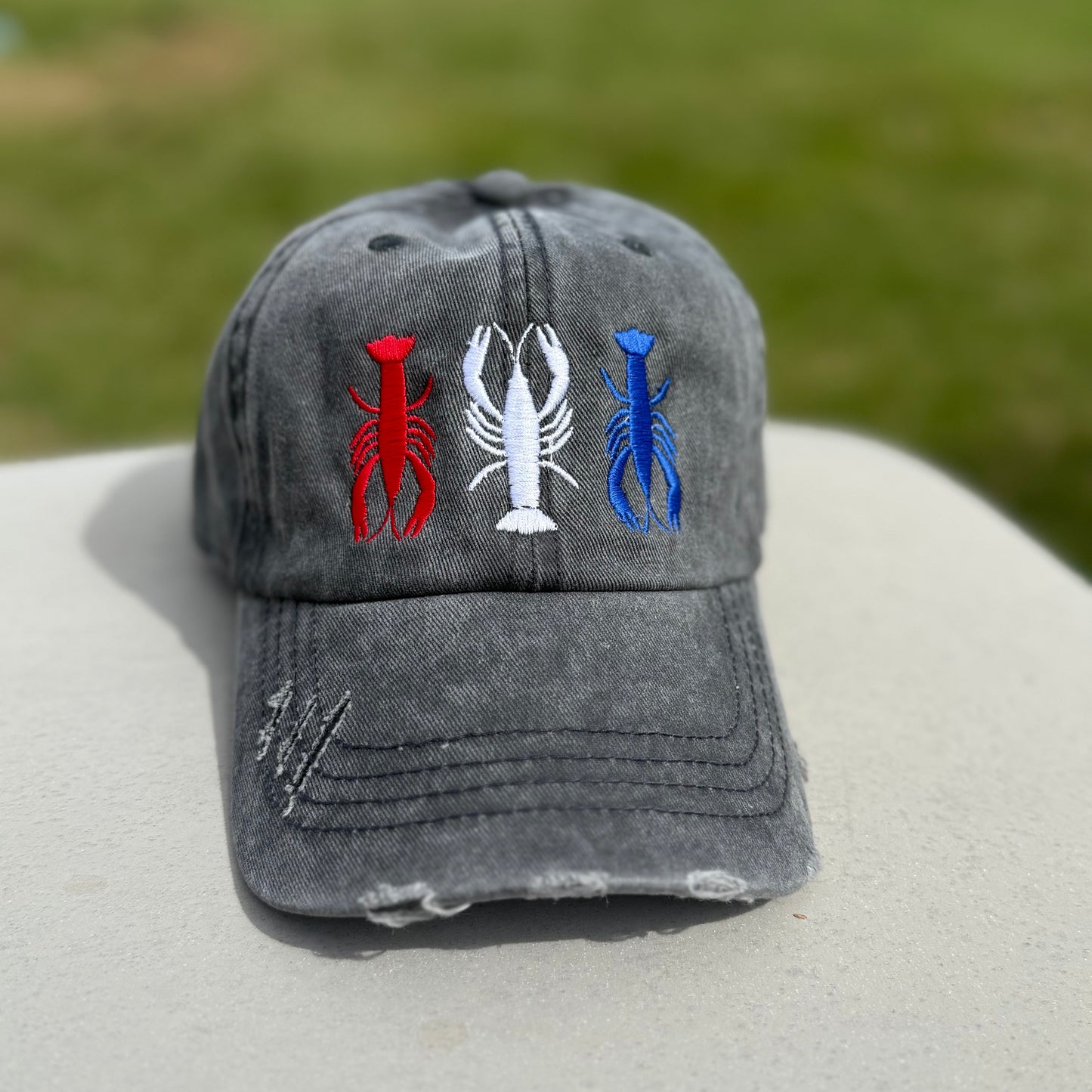 *PRE-ORDER* "USA Crawfish" Distressed Cap