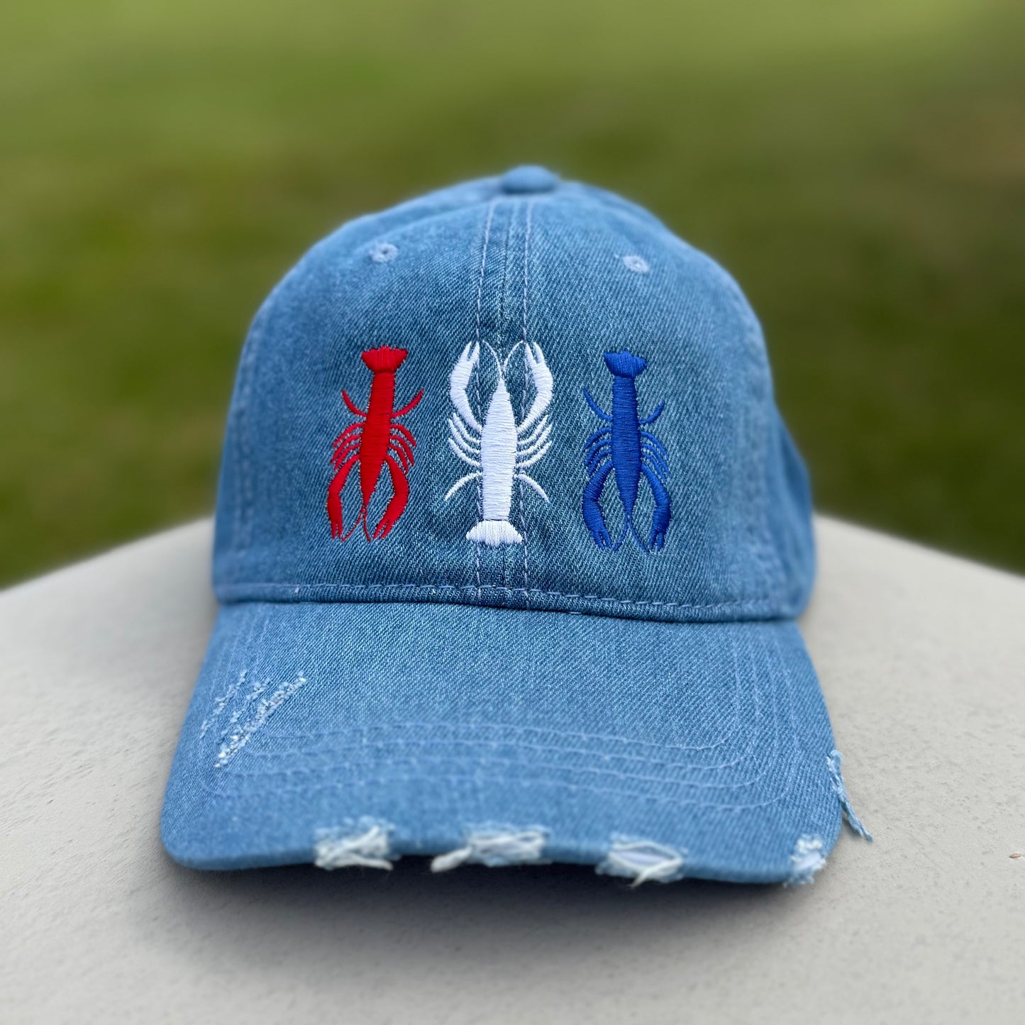 *PRE-ORDER* "USA Crawfish" Distressed Cap