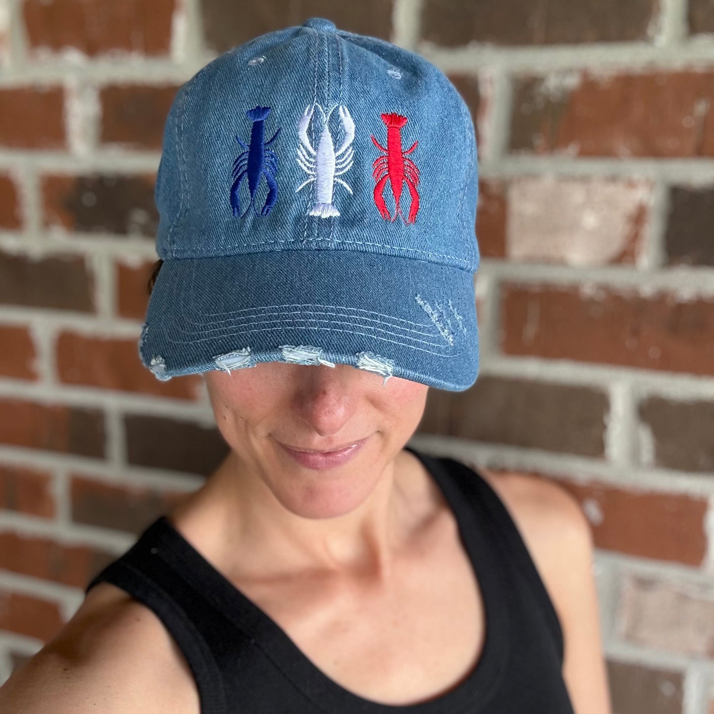 *PRE-ORDER* "USA Crawfish" Distressed Cap