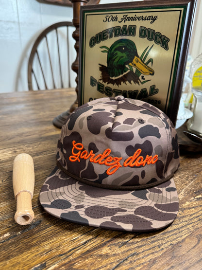 Bark Camo with Orange font
